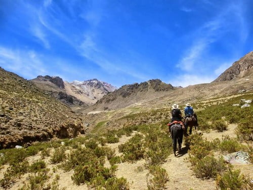 Route to Pinchollo Geyser on horse in the Colca Canyon